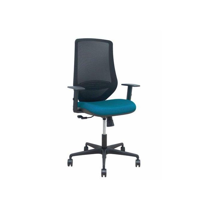 Silla Piqueras Y Crespo Mardos Brazos Regulables Ergonomica Mecanismo Basculante Respaldo Malla Negra Asiento Tapizado Bali Verde Petroleo