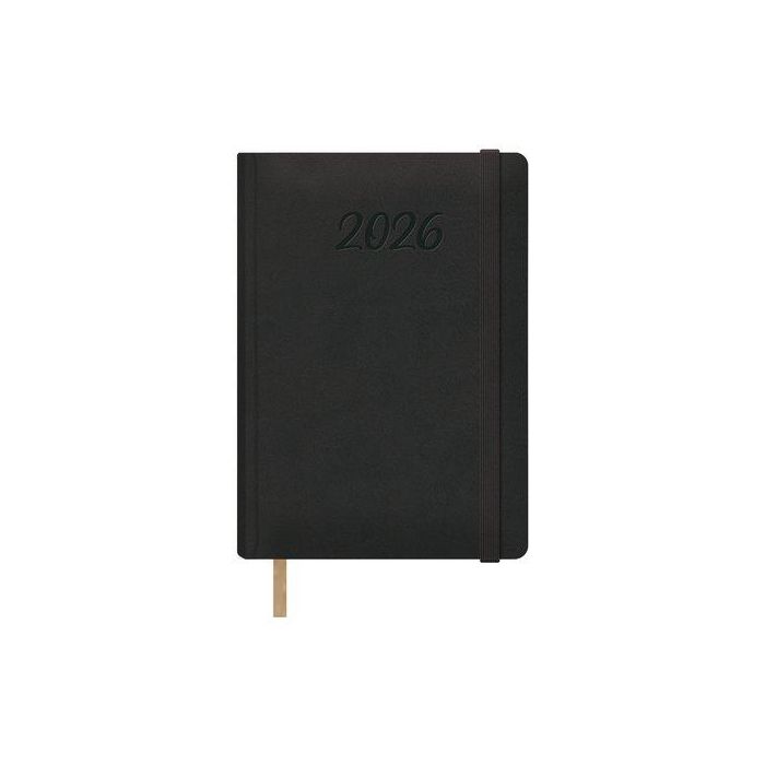 Agenda Anual (2026) Dohe Samba Cosida Tapa Extra Polipiel Con Goma 150X210 D/P Negro
