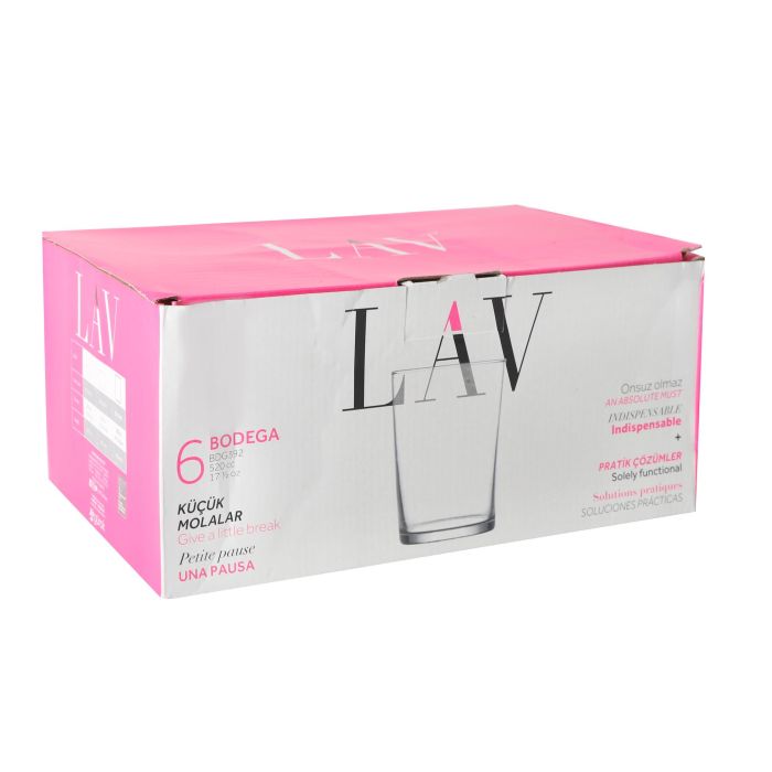 Lav Set 6 Vasos Sidra 510cc Bodega 9x9x12 cm (8 Cajas) 5