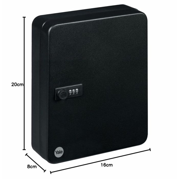 Yale Gabinete de Llaves Metálico para 20 Llaves - Cerradura Combinación 3 Dígitos - 20 x 16 x 8 cm 1