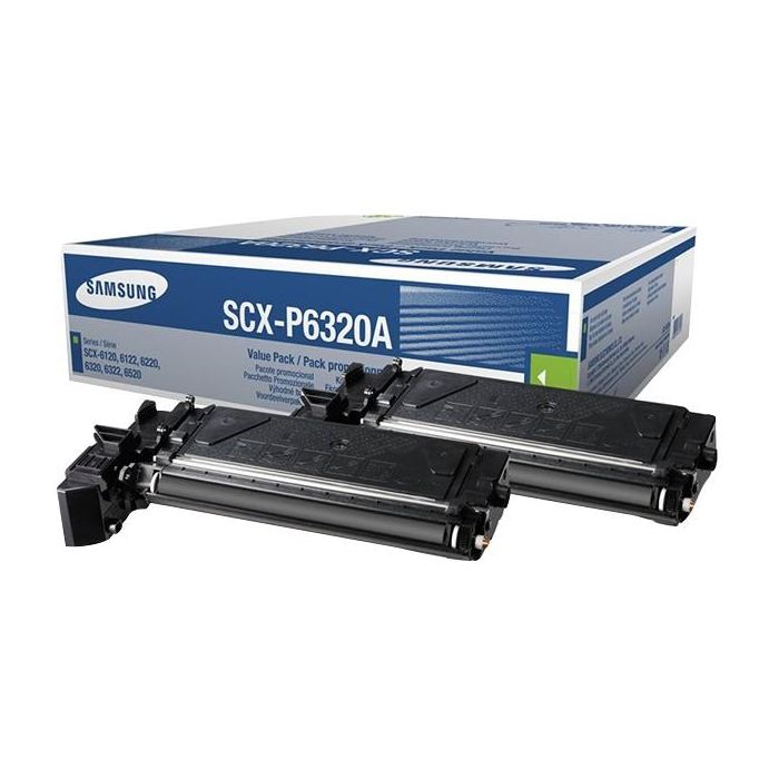 Samsung SCX-P6320A Tóner Negro Original Paquete de 2, 16000 páginas para SCX-6122FN, SCX-6220, SCX-6322DN