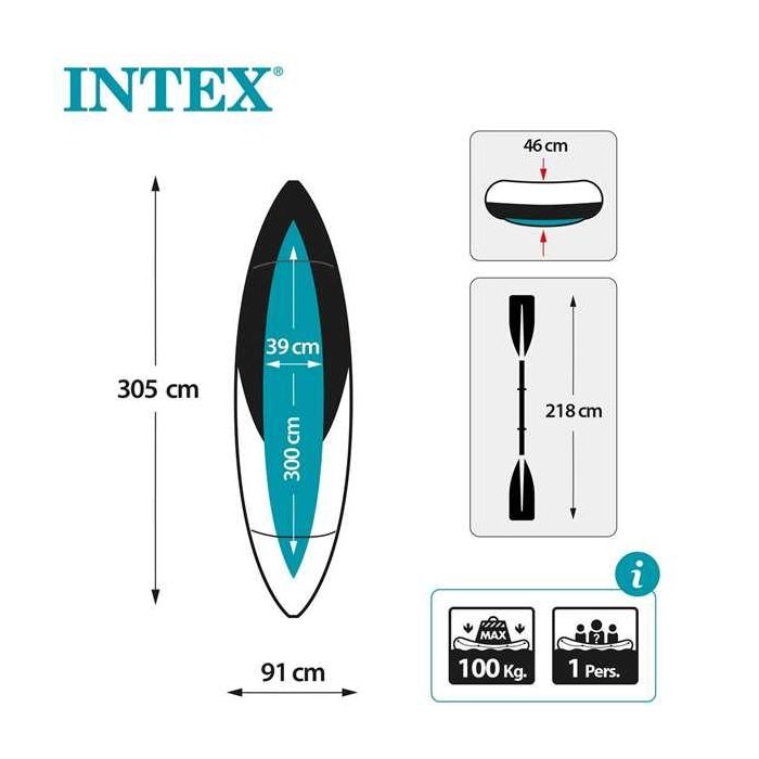 Canoa Hinchable Intex Excursion Pro 305 x 91 x 46 cm 5