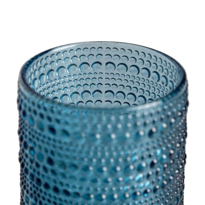 Vaso Azul Cristal Decoración 7,50 X 7,50 X 9,40 cm