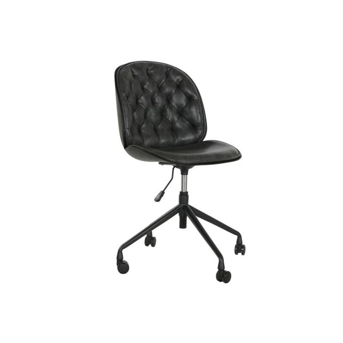 DKD Home Decor Silla Vintage de PP y Metal, con Ruedas, Ajustable, Desmontable, Negro y Gris Oscuro, Asiento Altura 46-52cm, 47.5x57.5x83 cm DKD Home Decor Silla Vintage de PP y Metal, con Ruedas, Ajustable, Desmontable, Negro y Gris Oscuro, Asiento Altura 46-52cm, 47.5x57.5x83 cm