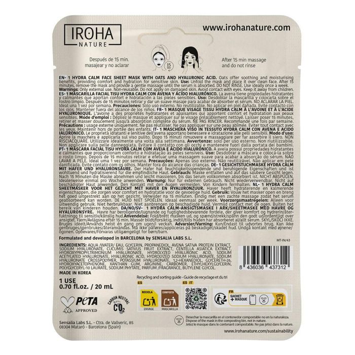 Iroha Avena Mascarilla Facial Tisú 1