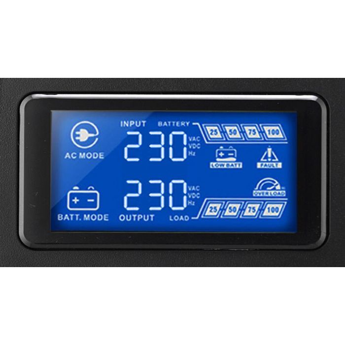 Nilox Sai Line Interactive Sinewave LCD 3000VA/2100W, UPS con Onda Sinusoidal Perfecta y AVR, Ideal para Redes y PCs con PFC Activo 2