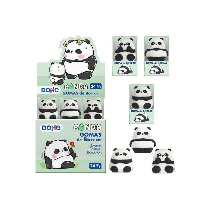 Goma De Borrar Panda Surtido Expositor De 24 (3 Mod.)