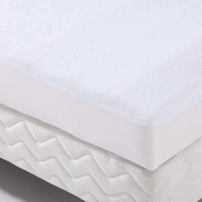 Ropa de cama cubierta impermeable esponja Transalese 100% algodón 80x190 cm blanco