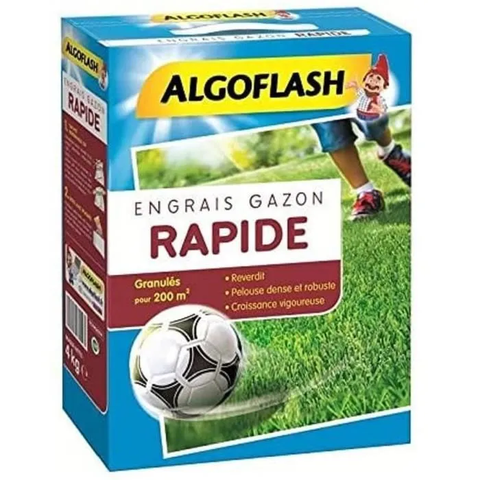 Algoflash Fertilizante de Hierba de Acción Rápida - Césped Verde y Denso - 4 kg 1