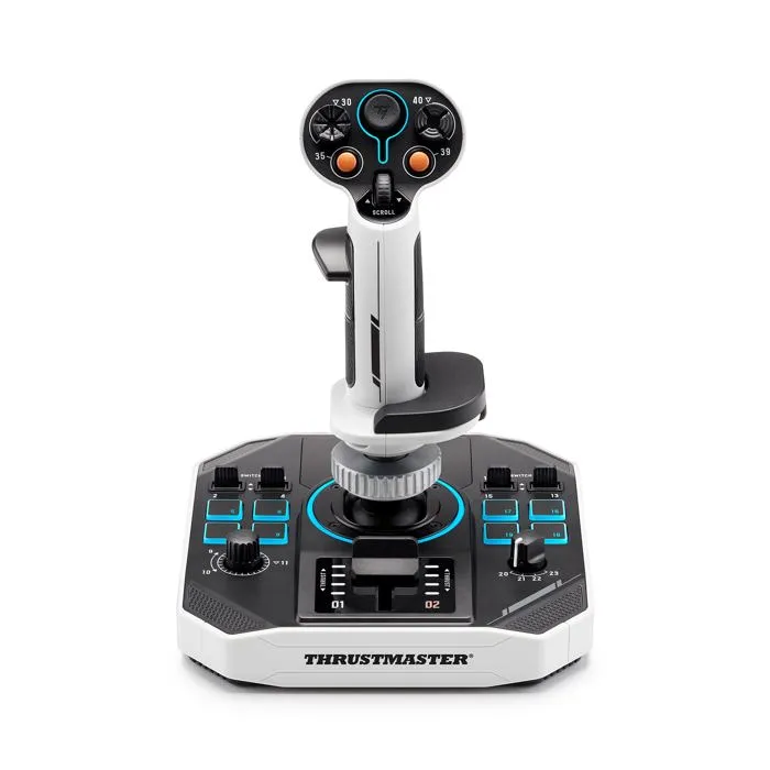Thrustmaster Sol-R 1 Flightstick Joystick Espacial, 44 Botones, Tecnología HEART de 16 bits, Ambidiestro con Base 1