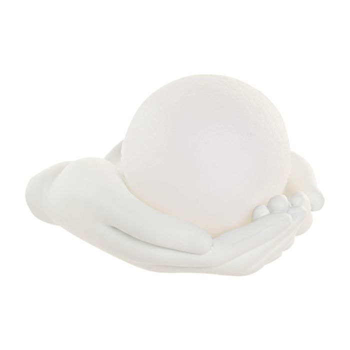 DKD Home Decor Decoración Luminosa Mano de Resina LED Blanco 13 x 10.5 x 16 cm (4 Unidades) con 3 pilas Lr44