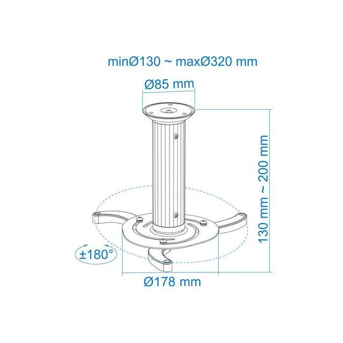 Soporte de Techo para Proyector TooQ PJ1010TN-S 3