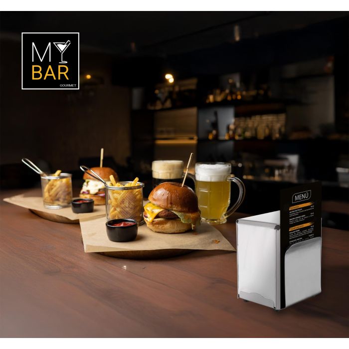Servilletero Inox C/Porta Menu My Bar (12 Unidades) 3