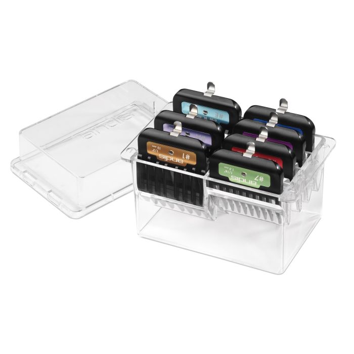 Andis Juego 7 Peines Alzada Universales para Cuchillas UltraEdge y Ceramic Edge nº10 con Estuche, Color Codificado y Medidas 1.5 a 25mm 0 Andis Juego 7 Peines Alzada Universales para Cuchillas UltraEdge y Ceramic Edge nº10 con Estuche, Color Codificado y Medidas 1.5 a 25mm 0