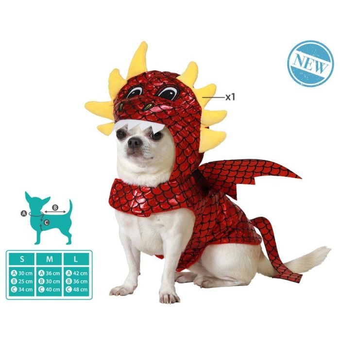 Disfraz de Dragón Rojo para Perro, Talla M Disfraz de Dragón Rojo para Perro, Talla M