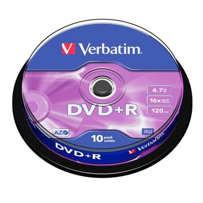DVD+R Verbatim 4,7 GB 16x 10 Piezas (20 Unidades) 1 DVD+R Verbatim 4,7 GB 16x 10 Piezas (20 Unidades) 1