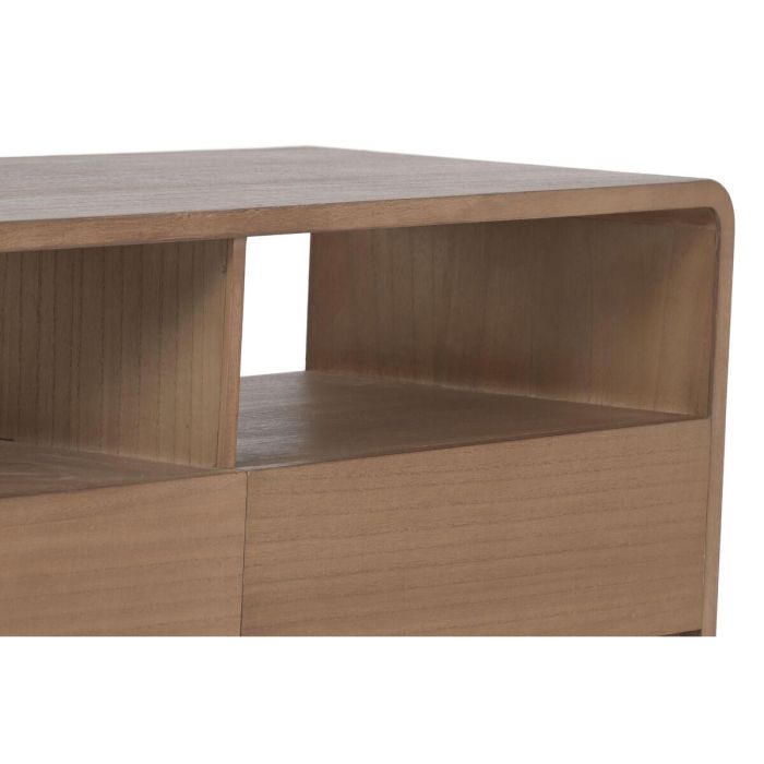 DKD Home Decor Mueble TV Urban Marrón de Madera de Paulownia y Olmo 120 x 40 x 45 cm con 2 Cajones 2