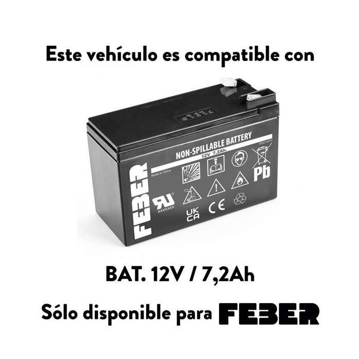 Feber Coche Challenger 12V Eléctrico para Niños 113x82x82 cm 6