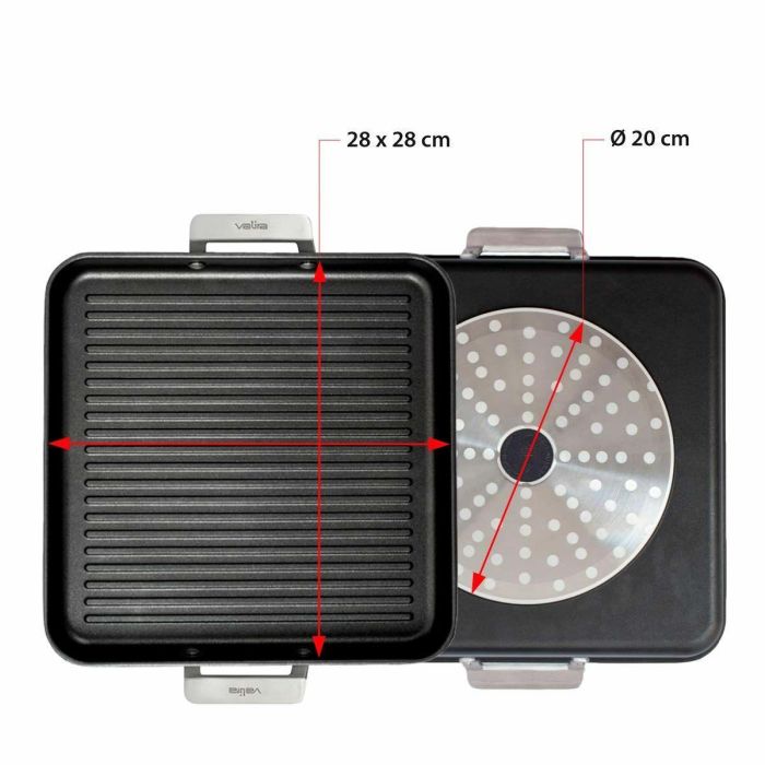 Asadora Valira 4652/25 28 x 28 cm 25 x 28 cm Negro Metal Aluminio Ø 28 cm 1 Asadora Valira 4652/25 28 x 28 cm 25 x 28 cm Negro Metal Aluminio Ø 28 cm 1