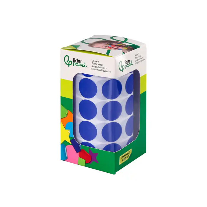 Liderpapel Gomets Autoadhesivos Círculos 20 mm Azul Rollo 2000 Unidades 1
