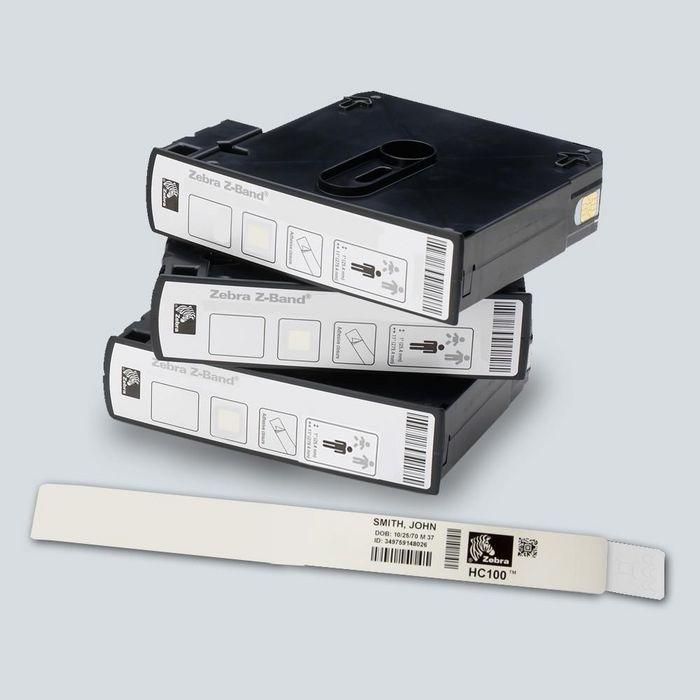 Zebra HC100 1PCS Z-Band Direct Pulsera Adhesiva Térmica Blanca para Identificación de Pacientes con Recubrimiento Antimicrobiano