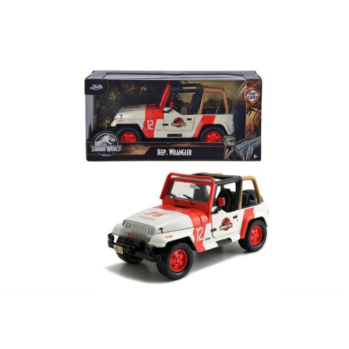 Jada Jurassic Park Jeep Wrangler Escala 1:24 Coche Metal Rueda Libre Apertura Puertas Capo Neumaticos Goma 253253005 14