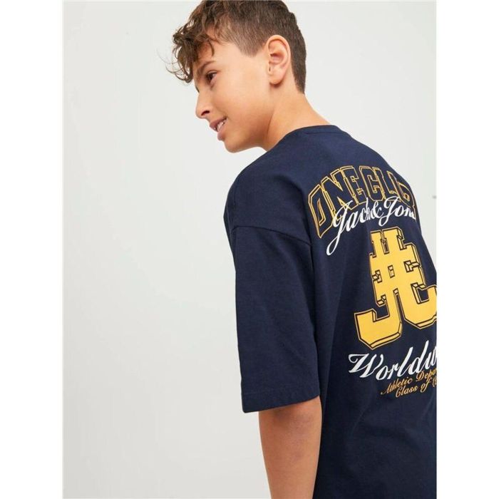Camiseta de Manga Corta Infantil Jack & Jones Jorcole Back Print Azul marino 4 Camiseta de Manga Corta Infantil Jack & Jones Jorcole Back Print Azul marino 4