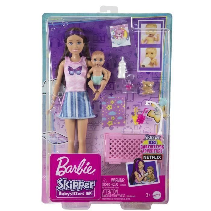 Barbie - Baby Skipper Box in Bed - Juega de muñecas - 3 años y + + 5