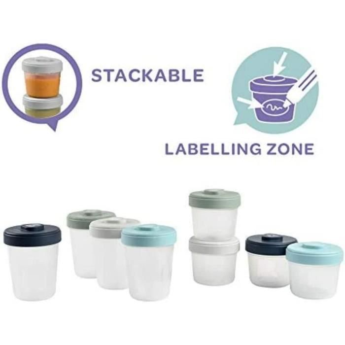 BEABA Set 2a edad clip 8 porciones - (4x150ml + 4x250ml) 2 BEABA Set 2a edad clip 8 porciones - (4x150ml + 4x250ml) 2