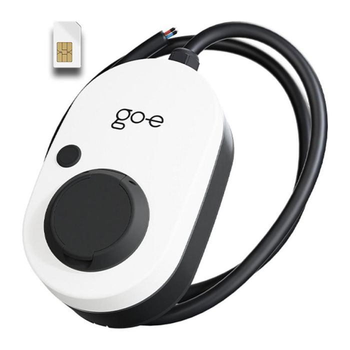 go-eCharger Gemini 2.0 22 kW (32A 3-phasig) Cargador Eléctrico para Vehículos, Negro/Blanco, sin Cable, 4G/LTE 4