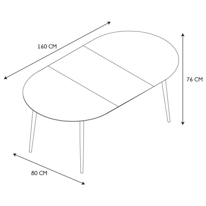 Mesa Extensible 120/160X80X76 Home Deco Factory 6