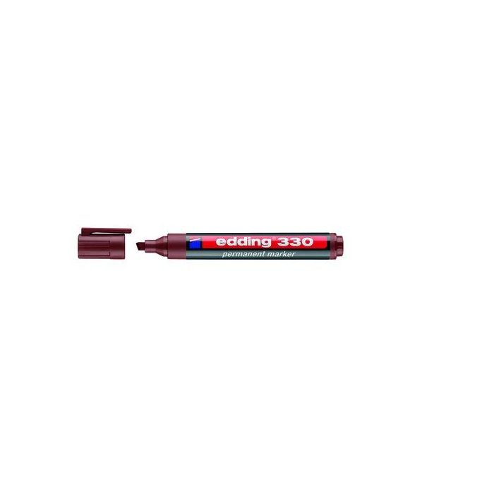 Marcador Permanente Edding 330 Biselado Marron 10 unidades
