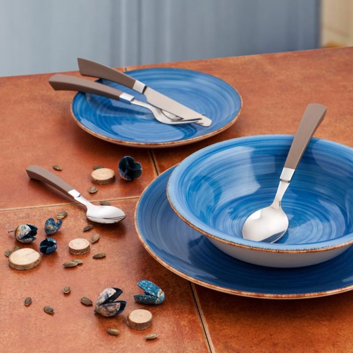 Quid Plato Llano Cerámico Vita Azul 27 cm (12 Unidades) Pintado a mano, Apilable, Apto Microondas y Lavavajillas 1 Quid Plato Llano Cerámico Vita Azul 27 cm (12 Unidades) Pintado a mano, Apilable, Apto Microondas y Lavavajillas 1