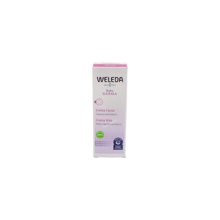 WELEDA Crema Facial Malva Blanca para Bebés Piel Atópica, Calma Rojeces y Picor, Nutre Intensamente 50ml