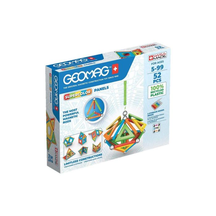 Geomag EcoFriendly Paneles Supercolor 52 Piezas para Construcción 2D y 3D con Barras, Esferas y Paneles Reciclados +5 Años 13