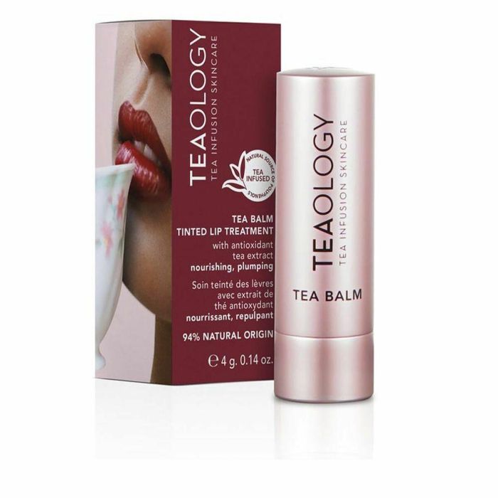 Teaology TEA BALM lip Bálsamo Labial Voluminizador Regenerador & Protector, Manteca Karité y Escualano, Tono #berry tea, 4 g
