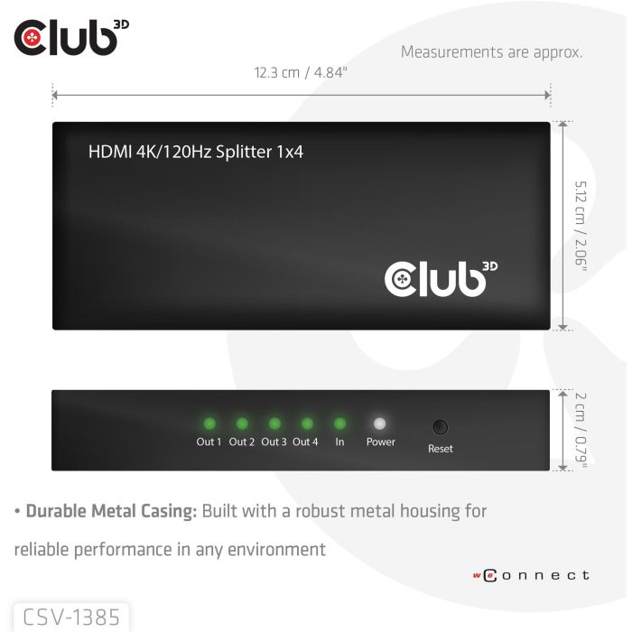 Club3D HDMI Splitter 1 Entrada -> 4 Salidas 4K120Hz UHD 2