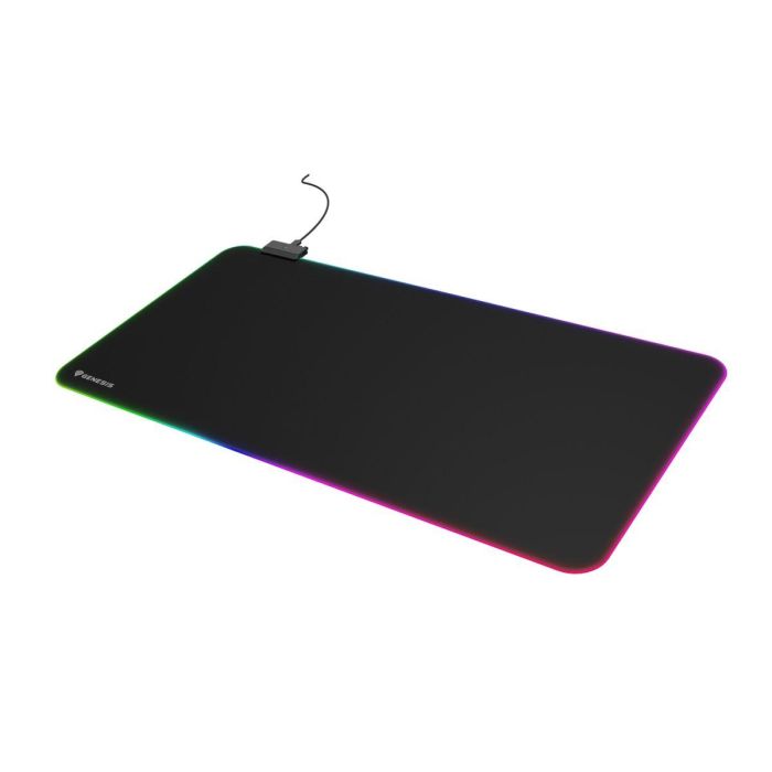 GENESIS Boron 500 XXL RGB Alfombrilla de Ratón Gaming, Negra, con Iluminación LED RGB Multicolor, 800x400mm para Escritorio Completo