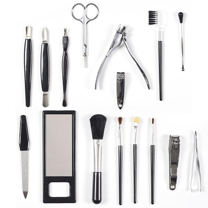 Cosmetic Club Estuche Juego 18 Piezas Manicura y Maquillaje Accesorios para Uñas y Cosméticos 3