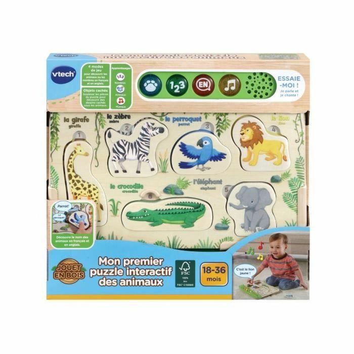 Puzzle Infantil de Madera Vtech Baby Puzzle Madera Animales 1