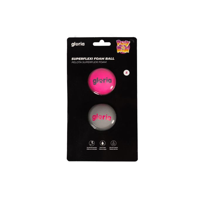 Gloria Pelota Play And Run Superflexi Foam S para Perro Gris-Rosa 4.5 cm, Pack 2 Unidades. Juguete de Adiestramiento y Agilidad 1