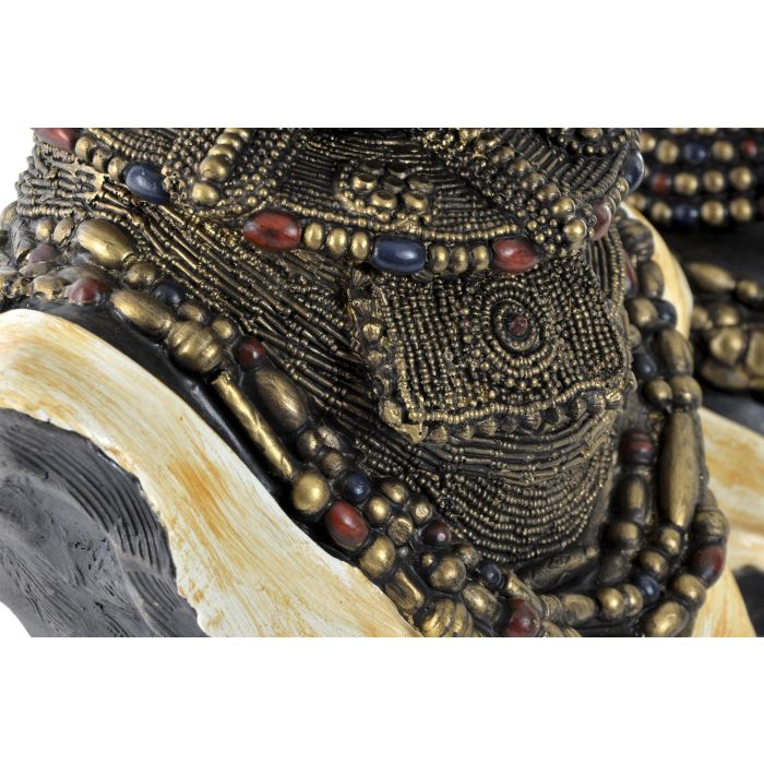 DKD Home Decor Figura Decorativa Colonial Africano Resina Beige Negro 20 x 42 x 26 cm (2 Unidades) Diseño Surtido 2