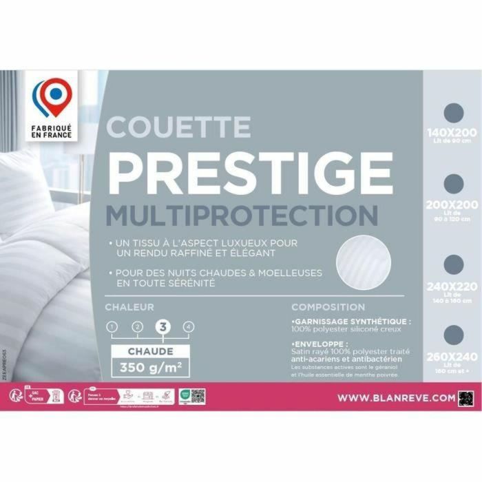 Blanreve BLA3245841712768 Edredón Multiprotección Prestige 220x240 cm 2 Personas 100% Poliéster Satén Rayas 1 Blanreve BLA3245841712768 Edredón Multiprotección Prestige 220x240 cm 2 Personas 100% Poliéster Satén Rayas 1