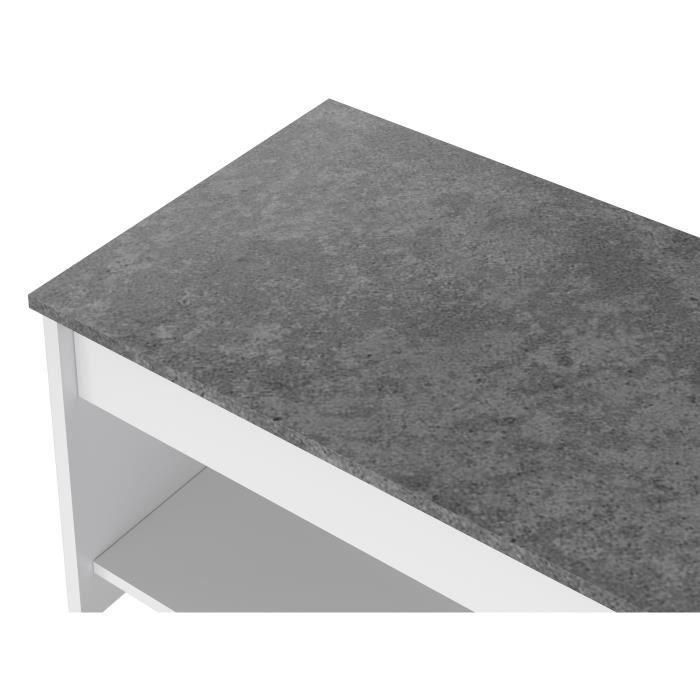 Mesa de centro de elevación FELIZ - Blanco y gris - L 50 cm 5 Mesa de centro de elevación FELIZ - Blanco y gris - L 50 cm 5