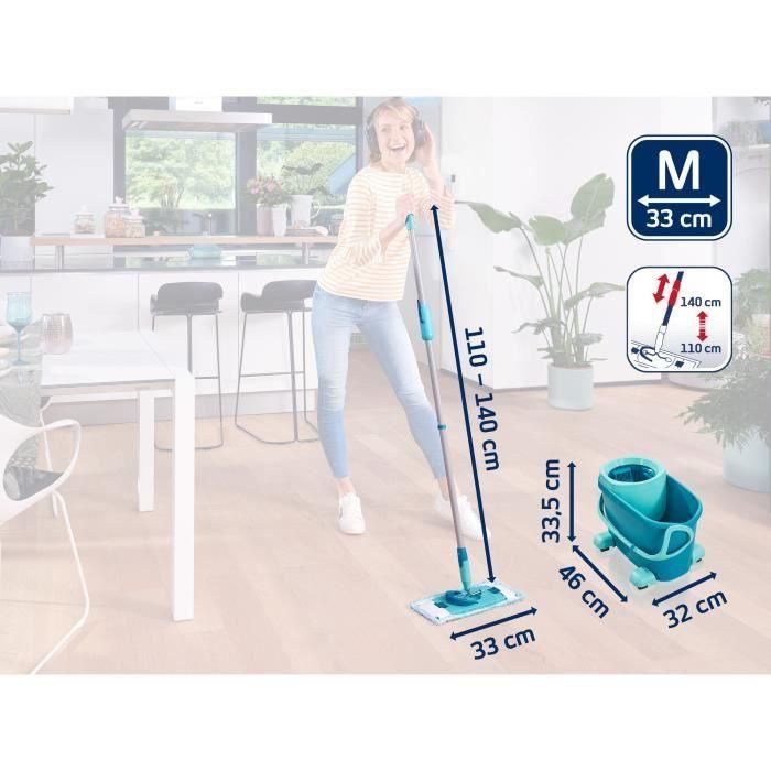 LEIFHEIT Clean Twist M Ergo mobile 52121 Kit de limpieza de suelos - Trapeador de suelo con funda, cubo de giro fácil, ruedas 5 LEIFHEIT Clean Twist M Ergo mobile 52121 Kit de limpieza de suelos - Trapeador de suelo con funda, cubo de giro fácil, ruedas 5