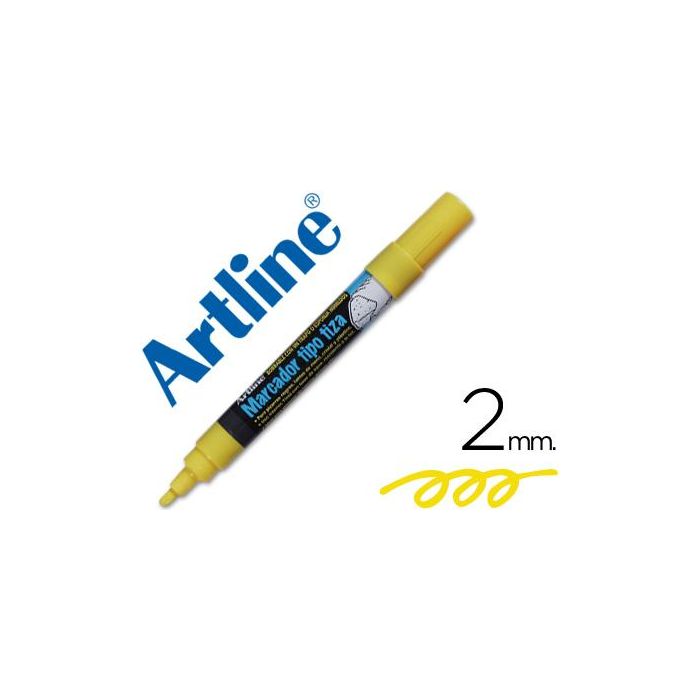 Rotulador Artline Pizarra Verde Negra Epw-4-Am Color Amarillo Bolsa De 4 Unidades