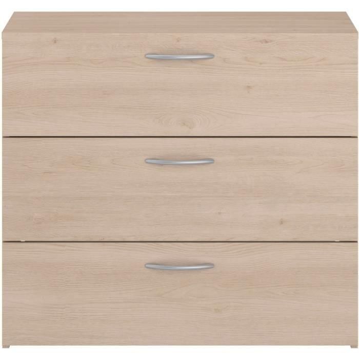 Cómoda - EASY LIFE - 3 cajones - Roble - 78,2 x 69,3 x 40,8 - PARISOT 3