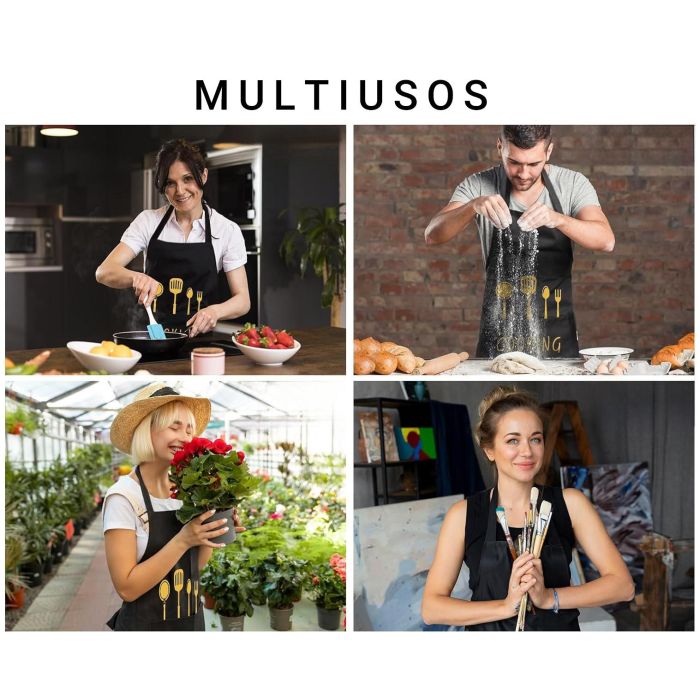 Delantal de cocina Quttin 72x65 cm (24 Unidades) 4 Delantal de cocina Quttin 72x65 cm (24 Unidades) 4