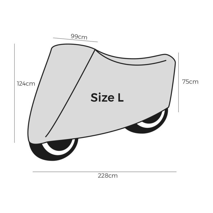 Dunlop Funda de protección para motos Talla L 228x124cm PVC/Algodón Gris 1 Dunlop Funda de protección para motos Talla L 228x124cm PVC/Algodón Gris 1