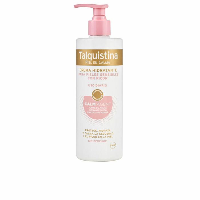 Talquistina Crema Hidratante Corporal para Cuidado de Pieles Sensibles con Picor y Sequedad, Calma y Protege, Sin Fragancia 400 ml